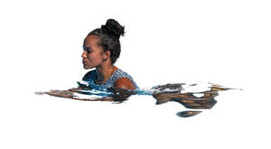 black woman swimming in the pool