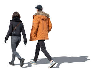 two people walking on a sunny autumn day