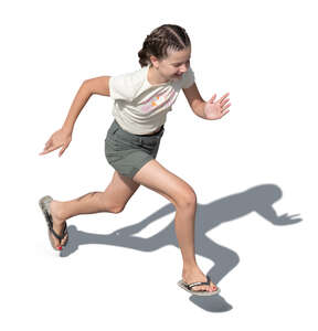 top view of a girl running