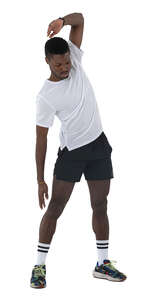 cut out sporty black man exercising