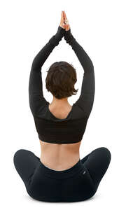 cut out woman sitting and doing yoga