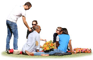 group of young people having a picnic