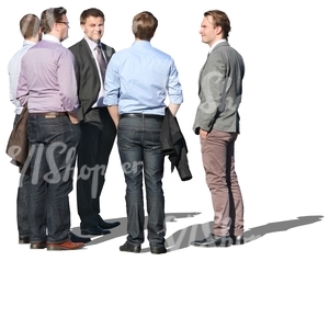 group of businessmen standing in a circle