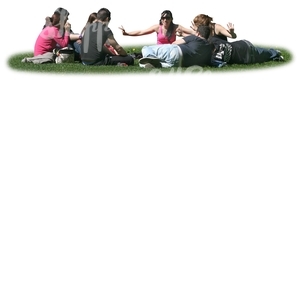 group of people relaxing in a park