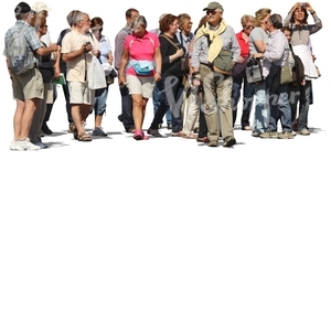 large group of middle-aged people walking