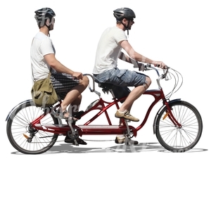 two men riding a tandem