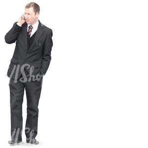 businessman standing and talking on the phone