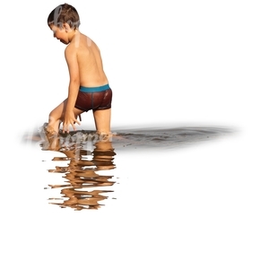 young boy swimming