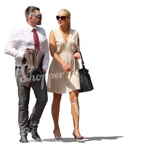 couple in formal clothes walking