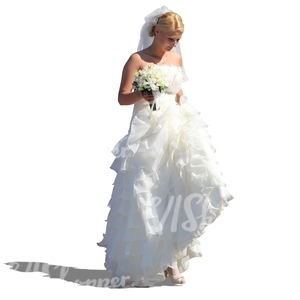 bride in a long white wedding gown