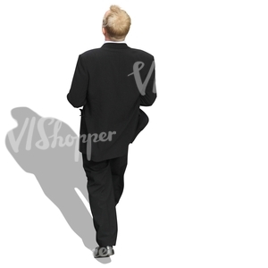 businessman walking seen from above