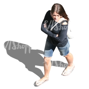 cut out woman walking