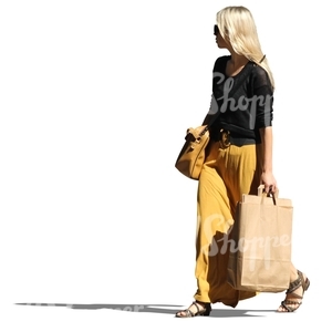 woman with long blond hair shopping