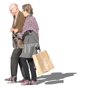 couple with shopping bags walking