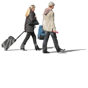 man and woman travelling