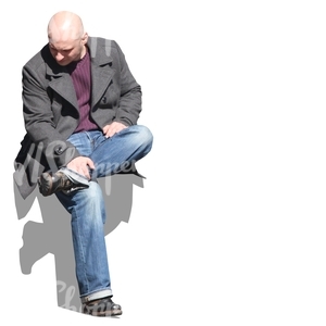 cut out bald man sitting