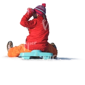 cut out girl sledging