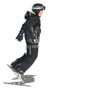 cut out boy snowboarding