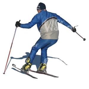 cut out man skiing downhill