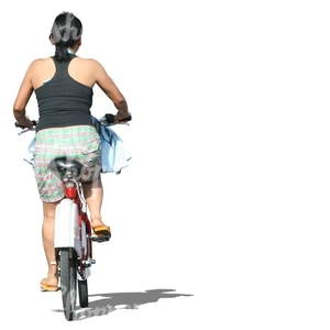 cut out woman riding a bike