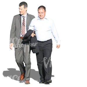 two cut out businessmen walking