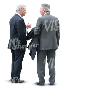 two businessmen standing and talking