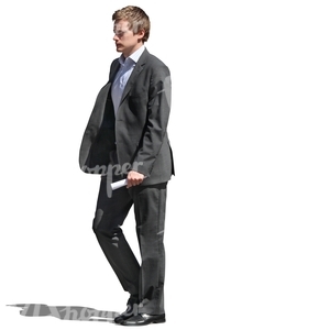 cut out young businessman walking