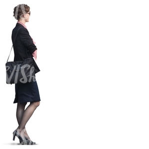 cut out businesswoman standing