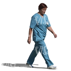 cut out nurse walking