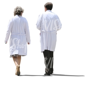 two cut out doctors walking