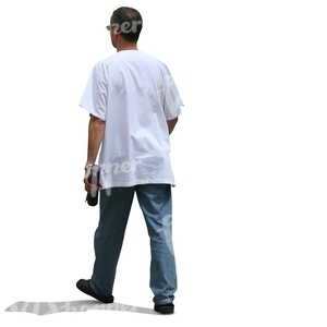 cut out male medical worker walking