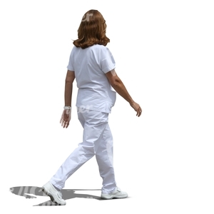 cut out hospital worker walking