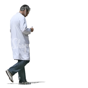 cut out male doctor walking