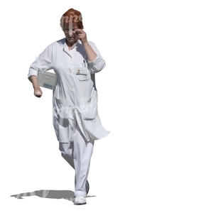 cut out hospital worker walking