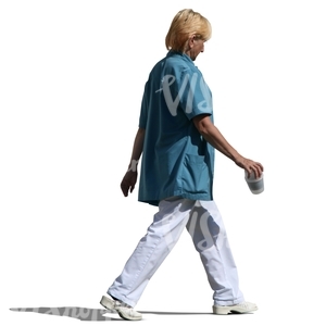 cut out female nurse walking