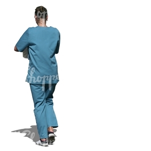 cut out medical worker walking