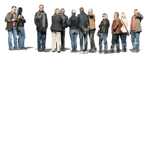 cut out group of people standing