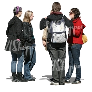 group of youngsters standing and talking