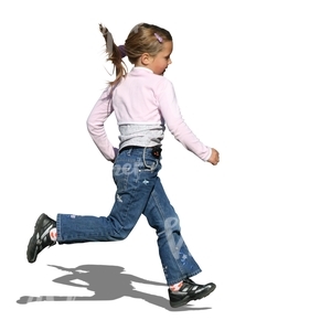 cut out long-haired girl running