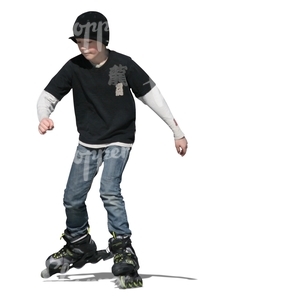 cut out boy roller skating