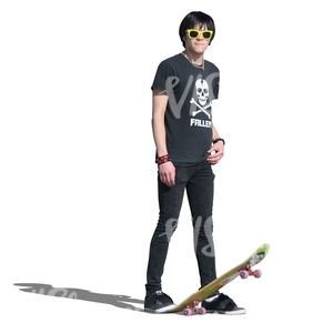 cut out teenager with a skateboard