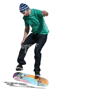 cut out man jumping with a skateboard