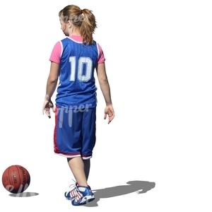 cut out woman playing basketball