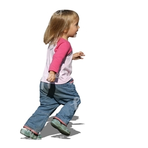 cut out blond girl running