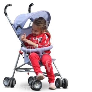 cut out girl sitting in a stroller