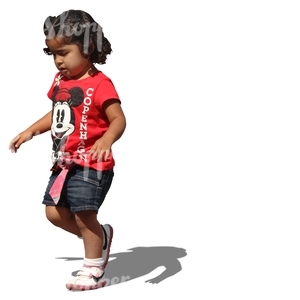 cut out black child walking