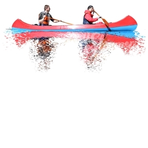 man and woman kayaking