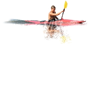 cut out man kayaking