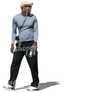 cut out african man walking