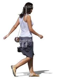 cut out woman walking in summertime